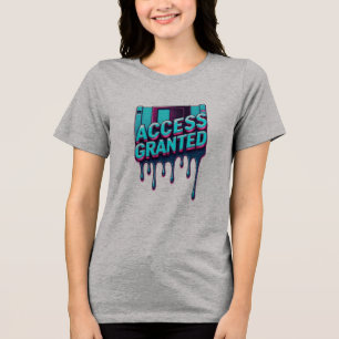 Camiseta Acesso Concedido Gráfico de Disquete de Hacker R