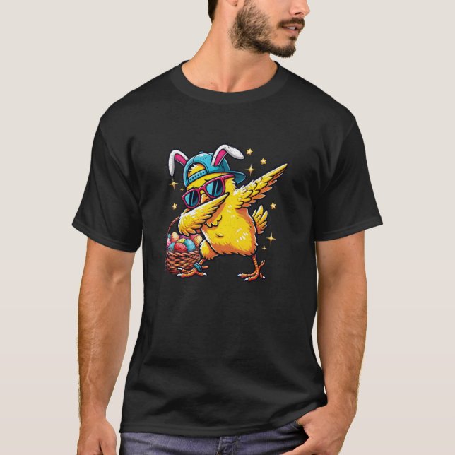 Camiseta Acessório de Orelhas de Coelho de Páscoa Dabbing P (Frente)