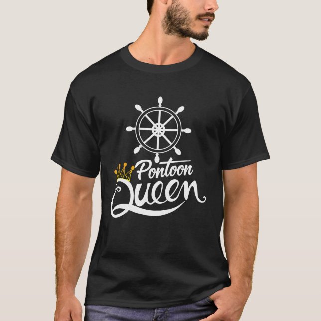 Camiseta Acessórios de barco Pontoon Queen Pontoon (Frente)