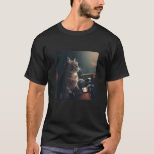 Camiseta Acessórios de Bateria de Gato Frescos e Jazzístico