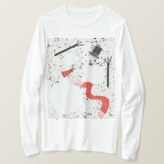 Camiseta Acessórios de Boneco de Neve em Fundo Pintalgado