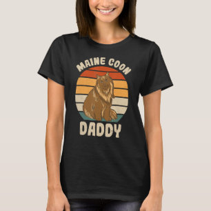 Camiseta Acessórios de Raças de Gatos Pai Maine Coon Vintag