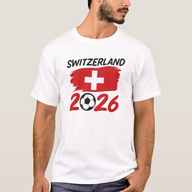 Camiseta Acessórios para Fãs de Futebol da Suíça 2026 (Frente)