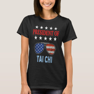 Camiseta Acessórios para Tai Chi EUA Flag Tai Chi Dizendo
