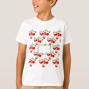 Camiseta Acessórios personalizáveis do padrão de cereja ver