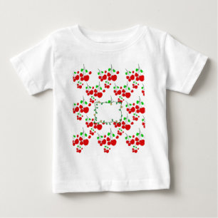 Camiseta Acessórios personalizáveis do padrão de cereja ver