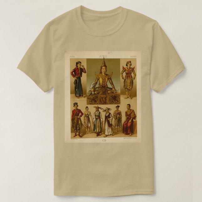 Camiseta Acessórios tradicionais asiáticos de moda e estilo (Frente do Design)