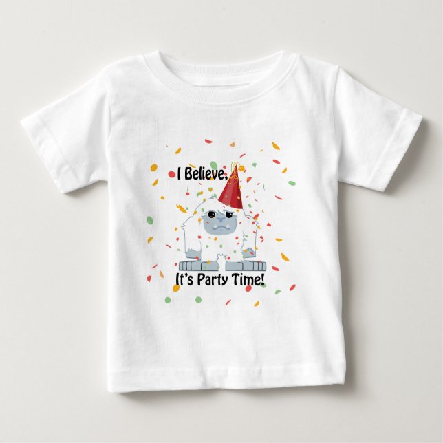 Camiseta Acho que é hora da festa Yeti (Frente)