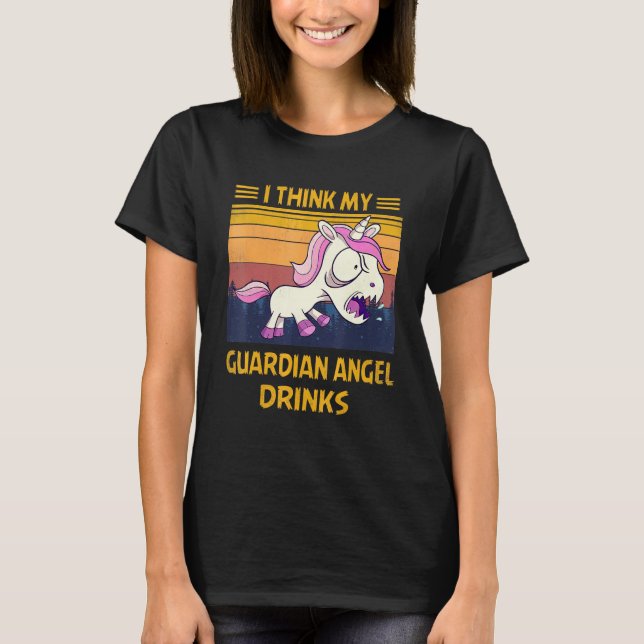 Camiseta Acho Que Meu Anjo Guardião Bebe Unicon (Frente)