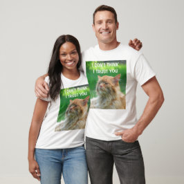 Camiseta Acho que não confio em você, laranja Gatinho