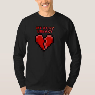Camiseta Achy Breaky Heart Engraçado Design Pixel Engraçado