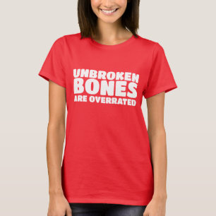 Camiseta acidente com osso quebrado engraçado