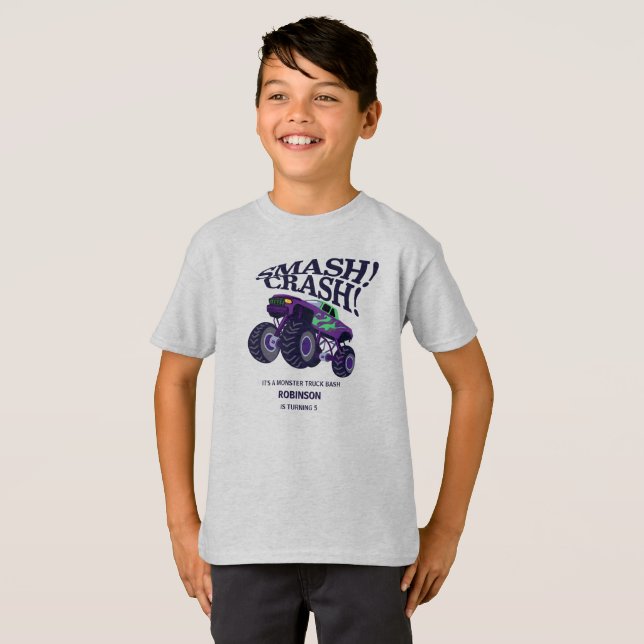 Camiseta Acidente de Smash - Ontem de Truque Monstro Roxo M (Frente Completa)
