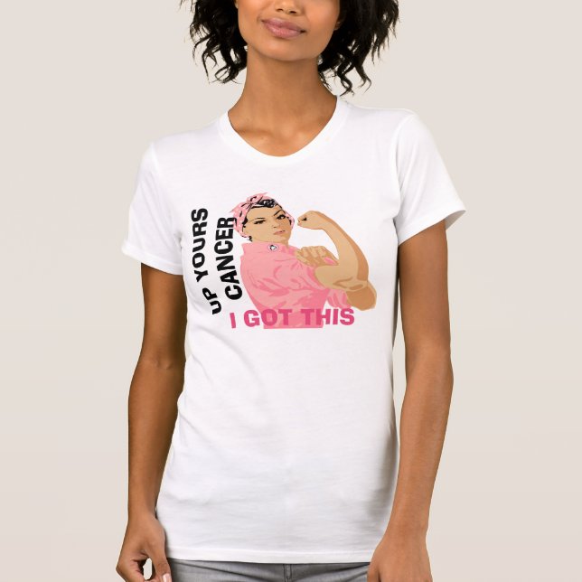 Camiseta Acima de seu cancer eu obtive esta consciência do (Frente)