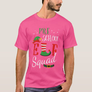 Camiseta Acima do Professor de Natal Pré-Escolar do Elf Squ