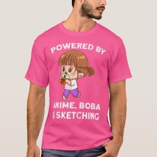 Camiseta Acionada Pela Anime Boba Desenhando Anime Girl