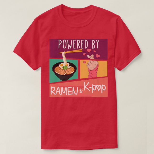 Camiseta Acionada Por Ramen & K-pop Asia Korea Music Fashio (Frente do Design)