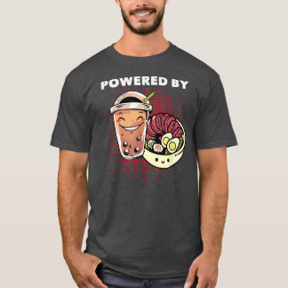 Camiseta Acionada por Ramen Noodles Soup e Boba Kawaii Comi