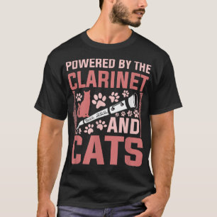 Camiseta Acionado Pela Clarinet E Gatos Engraçado Clarinet 