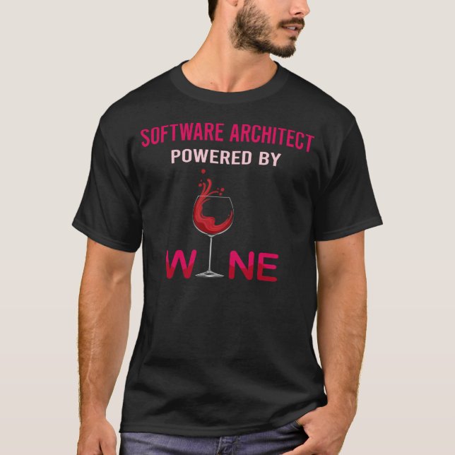 Camiseta Acionado Pelo Arquiteto De Software De Vinho (Frente)