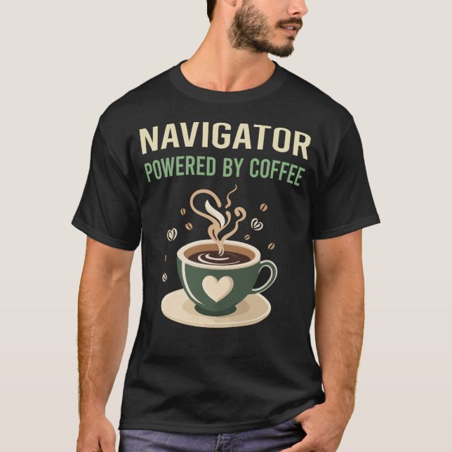Camiseta Acionado Pelo Navegador De Café (Frente)