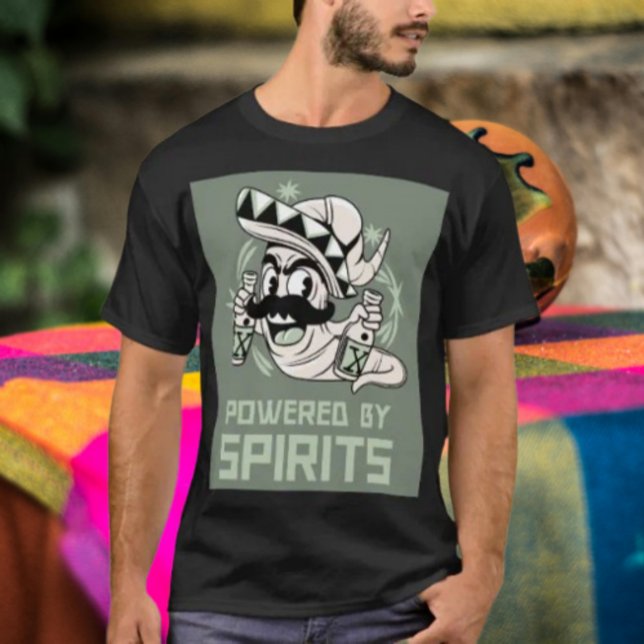 Camiseta Acionado Pelo Verme De Tequila De Espíritos (Criador carregado)