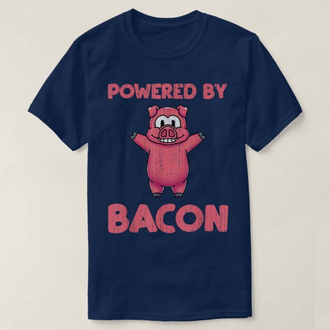 Camiseta Acionado Por Bacon Funny Pig Pork Lover Foodie Bac (Frente do Design)