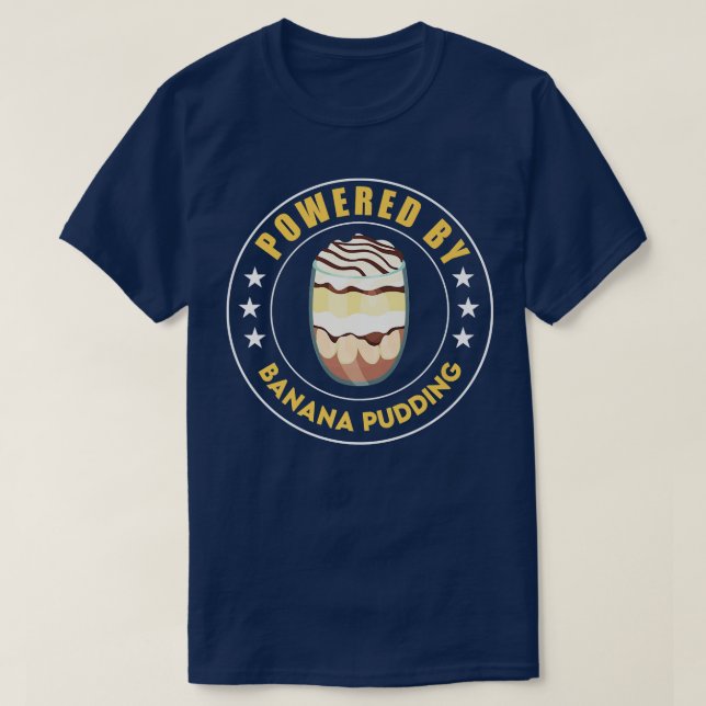 Camiseta Acionado Por Banana Pudim Cozinhar Engraçado (Frente do Design)