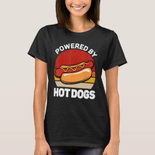 Camiseta Acionado por cachorros-quentes, cachorro-quente-qu
