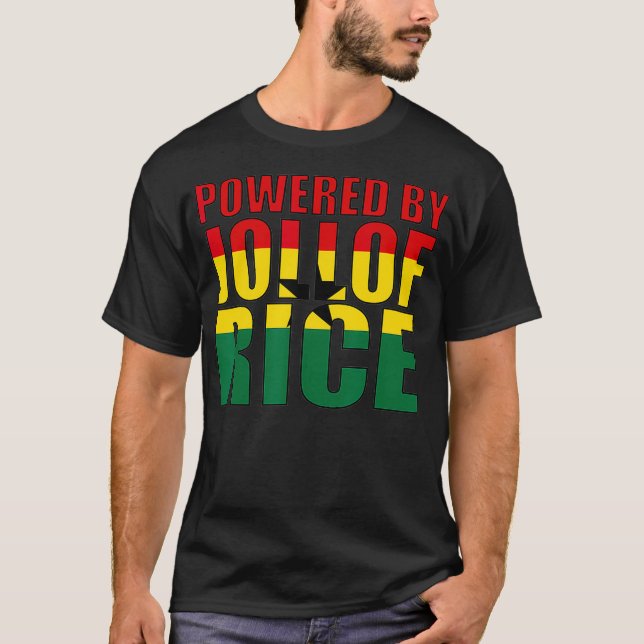 Camiseta Acionado por Jollof Rice Ghana Gift para Homens Mu (Frente)