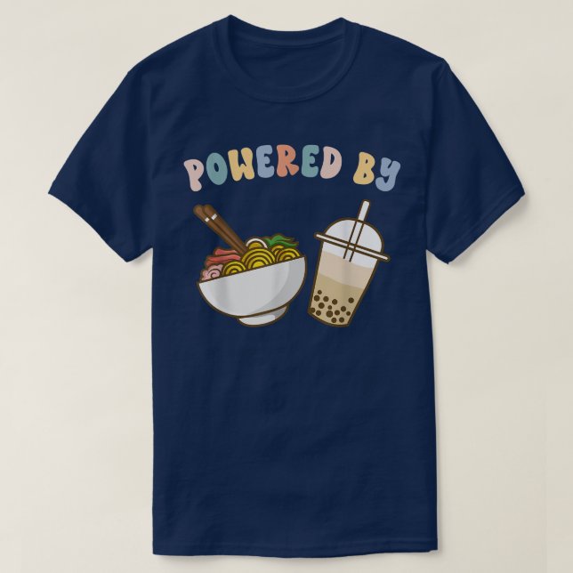 Camiseta Acionado Por Ramen E Boba Tea Cute Bubble milk Tea (Frente do Design)