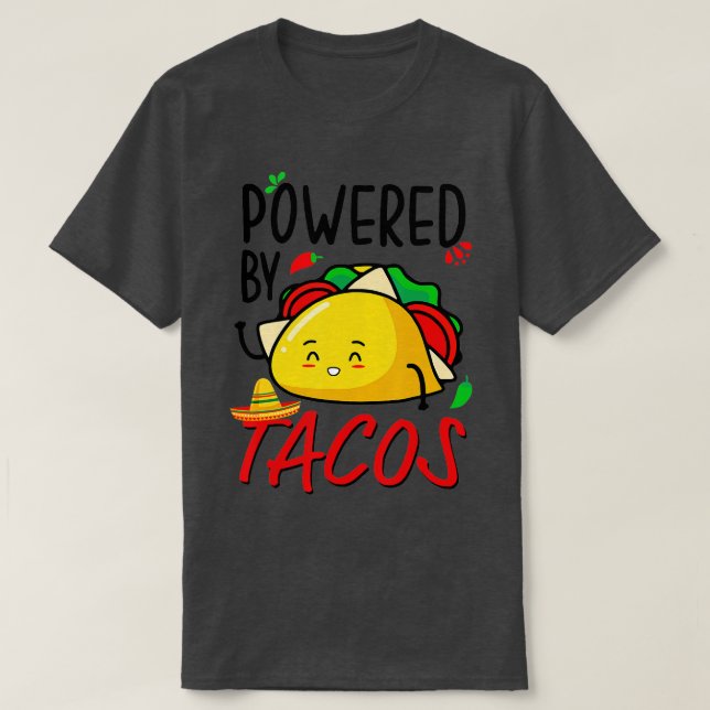 Camiseta Acionado Por Tacos Engraçado Taco (Frente do Design)