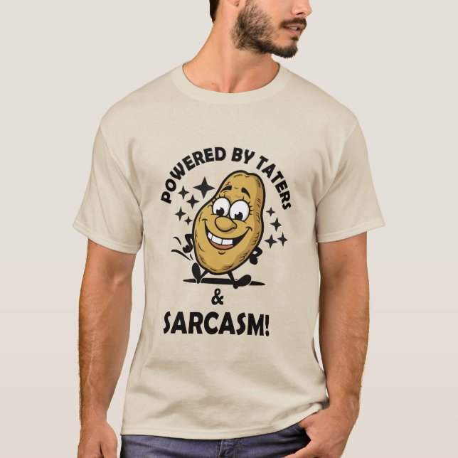Camiseta Acionado por tateres e sarcasmo! Citação Engraçada (Frente)