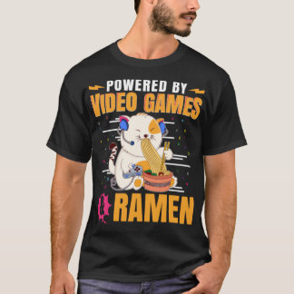Camiseta Acionado por Videos games e Ramen Funny Gift Kawai