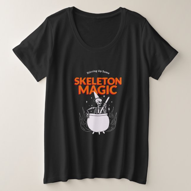 Camiseta Acionando Uma Magia Esquelética (Frente do Design)