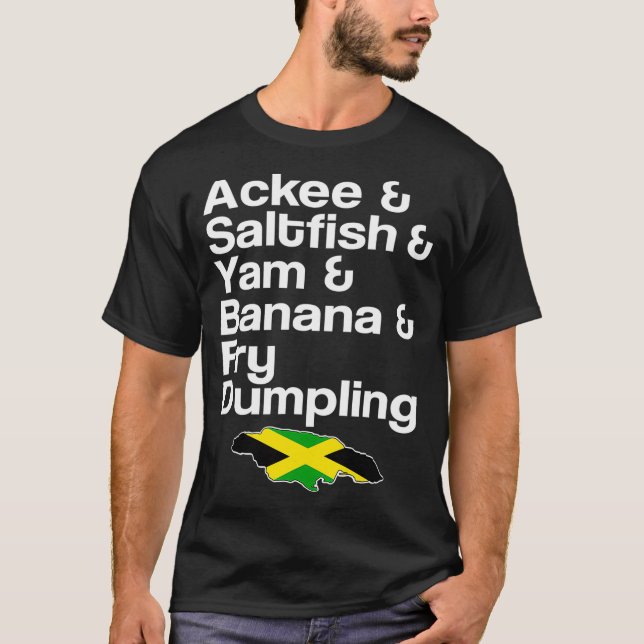 Camiseta Ackee Saltfish Fry Dumpling Jamaican Dish (Frente)