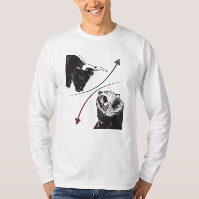 Camiseta Ações Da Bolsa De Valores Mercado A Preços Da Bull (Frente)