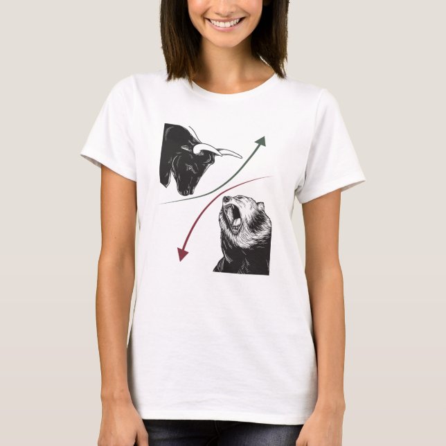 Camiseta Ações Da Bolsa De Valores Mercado A Preços Da Bull (Frente)