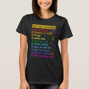 Camiseta Ações do 100º Dia 100 Dias de Meninas Escolares Cr