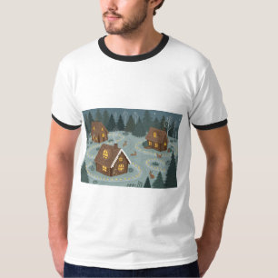 Camiseta Aconchegante Conjunto de Chalés da Floresta