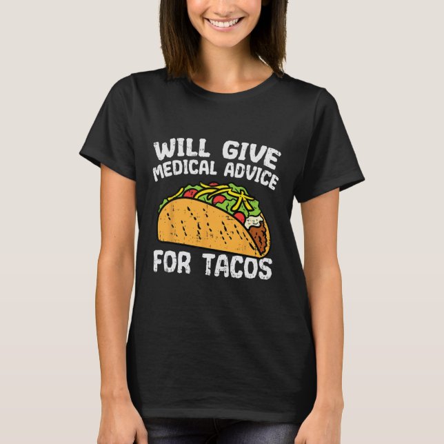 Camiseta Aconselhamento Médico Para Tacos Cinco Mexicanos D (Frente)