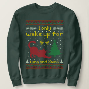 Camiseta Acorda por Atum e Natal – Gato de Natal Feio e Div