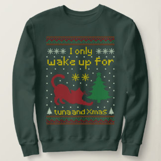 Camiseta Acorda por Atum e Natal – Gato de Natal Feio e Div