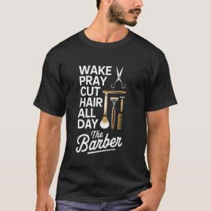Camiseta Acorda Reza Corta Cabelo Todo Dia Barbeiros Vida C
