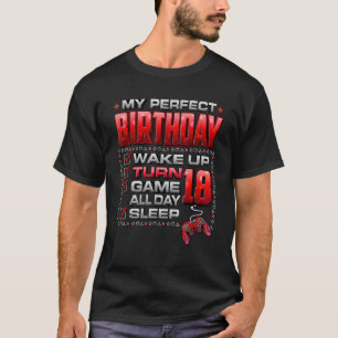 Camiseta Acordar Aumentar 18 Jogo o dia inteiro Jogador 18º