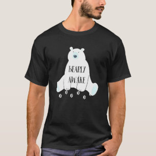 Camiseta Acordar Bonito Urso Sonolento Cansado Noite Dormin
