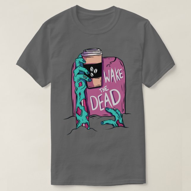 Camiseta Acordar do zumbi morto (Frente do Design)