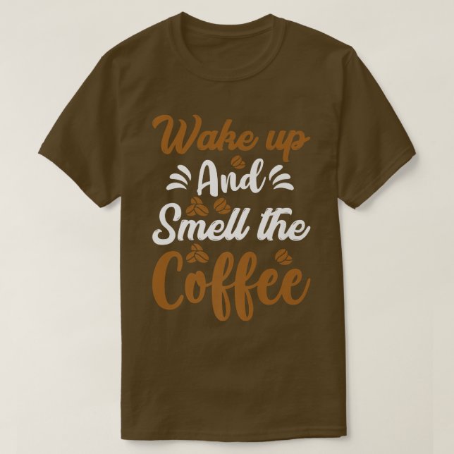 Camiseta Acordar e cheiro de café (Frente do Design)