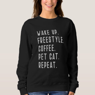 Camiseta Acordar Estilo Livre Pet Gato de Café Repetitivo N
