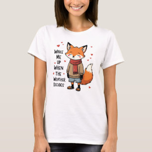 Camiseta Acordar-me para cima - Raposa-branca em equipament